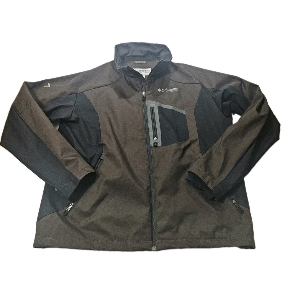 Columbia Titanium Interchange Brown & Black Full Zip Jacket Mens Size X- Large